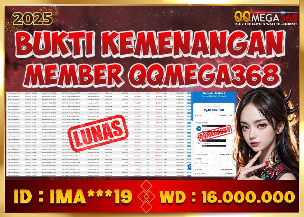 QQMEGA368 JACKPOT Rp 20.000.000 - LUNAS!!!
