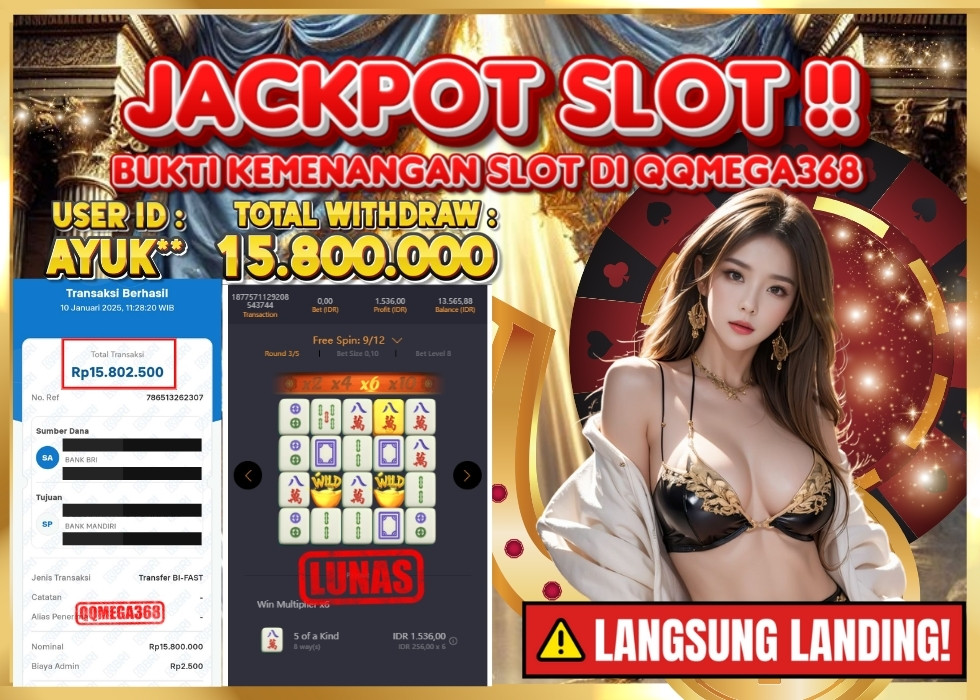 QQMEGA368 JACKPOT Rp 15.800.000 - LUNAS!!!