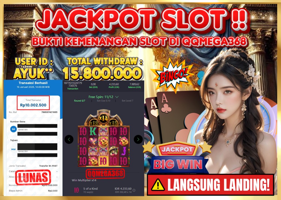 QQMEGA368 JACKPOT Rp 10.000.000 - LUNAS!!!