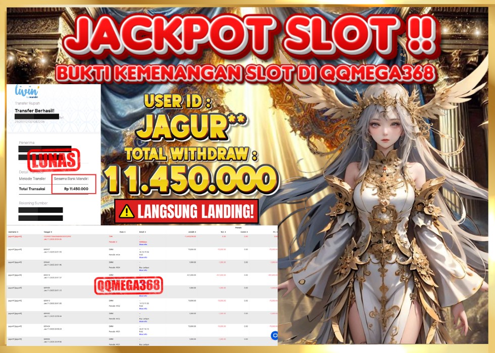 QQMEGA368 JACKPOT Rp 11.450.000 - LUNAS!!!