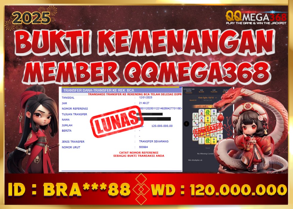 QQMEGA368 JACKPOT Rp 120.000.000 - LUNAS!!!