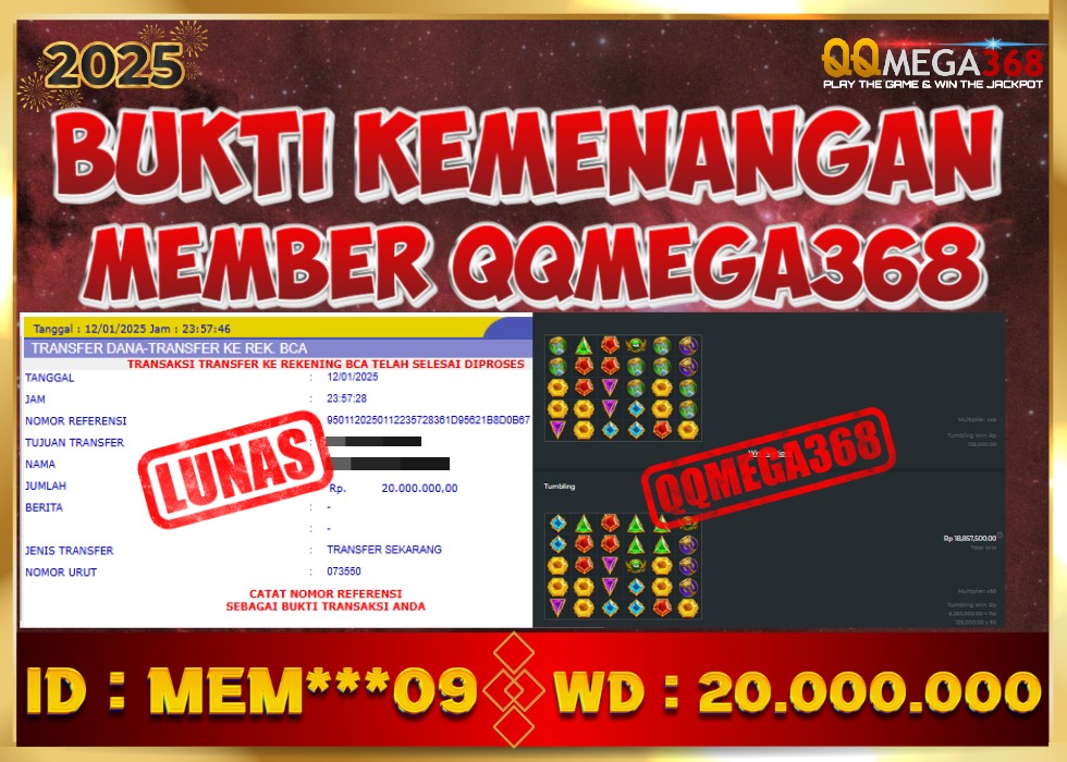 QQMEGA368 JACKPOT Rp 20.000.000 - LUNAS!!!
