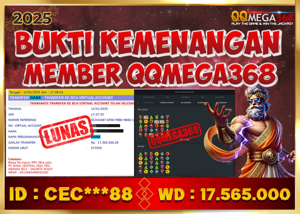 QQMEGA368 JACKPOT Rp 45.000.000 - LUNAS!!!