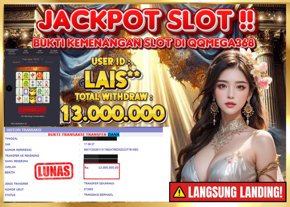 QQMEGA368 JACKPOT Rp 78.700.000 - LUNAS!!!