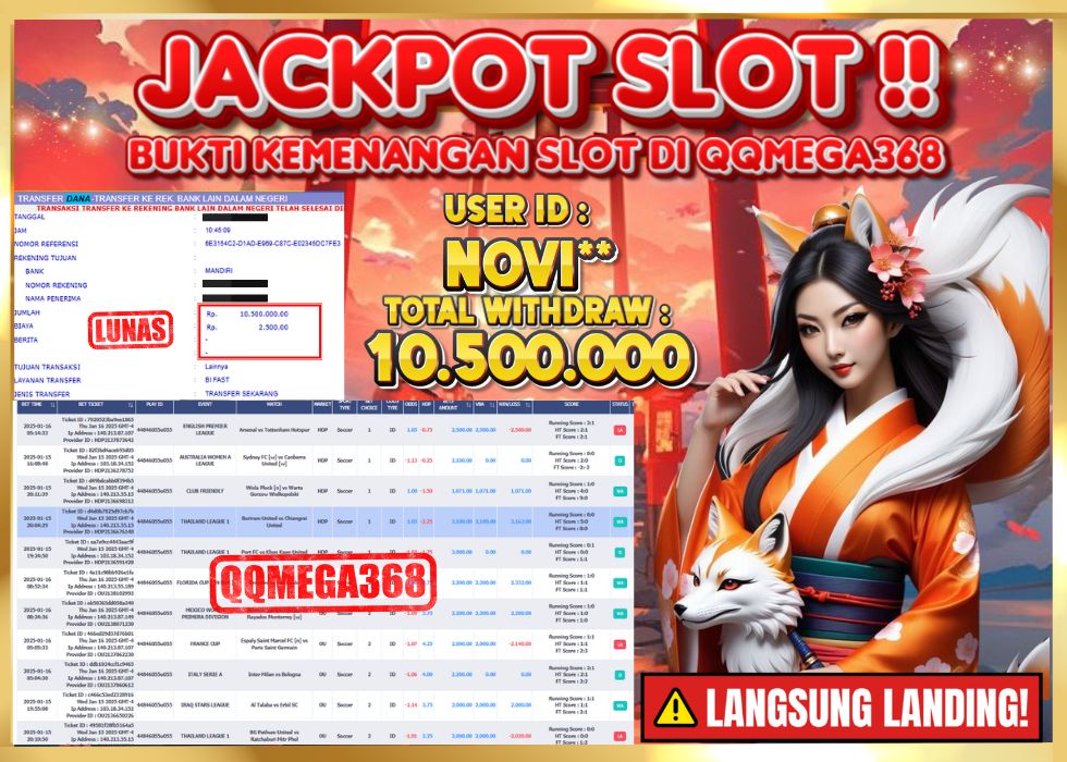 QQMEGA368 JACKPOT Rp 10.500.000 - LUNAS!!!