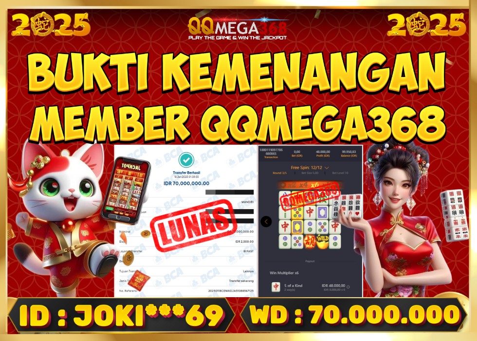 QQMEGA368 JACKPOT Rp 70.000.000 - LUNAS!!!
