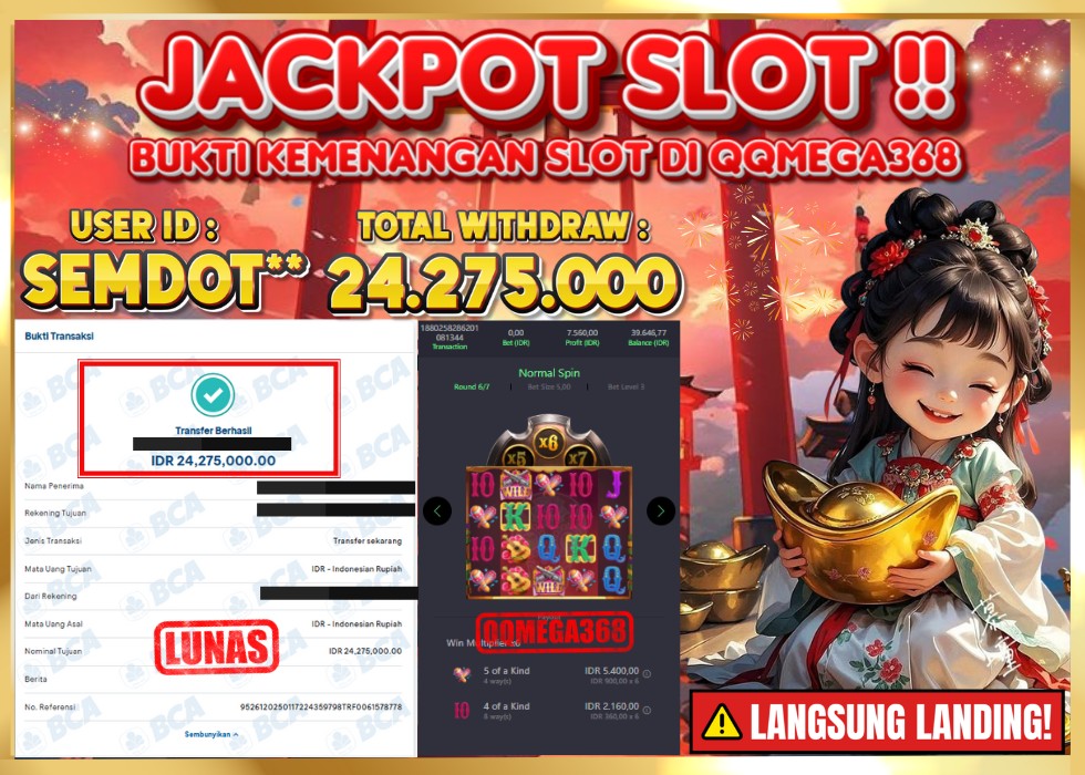 QQMEGA368 JACKPOT Rp 24.275.000 - LUNAS!!!