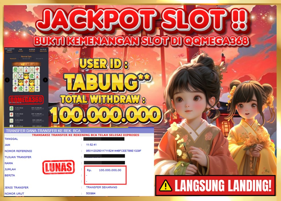 QQMEGA368 JACKPOT Rp 100.000.000 - LUNAS!!!