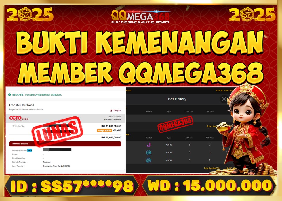 QQMEGA368 JACKPOT Rp 15.000.000 - LUNAS!!!