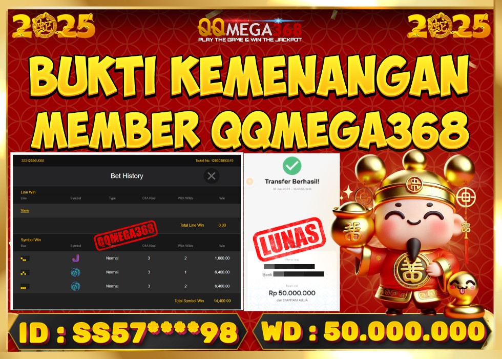 QQMEGA368 JACKPOT Rp 50.000.000 - LUNAS!!!