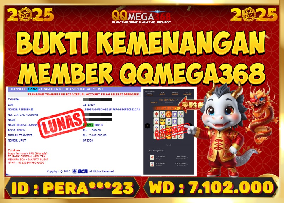 QQMEGA368 JACKPOT Rp 7.102.000 - LUNAS!!!