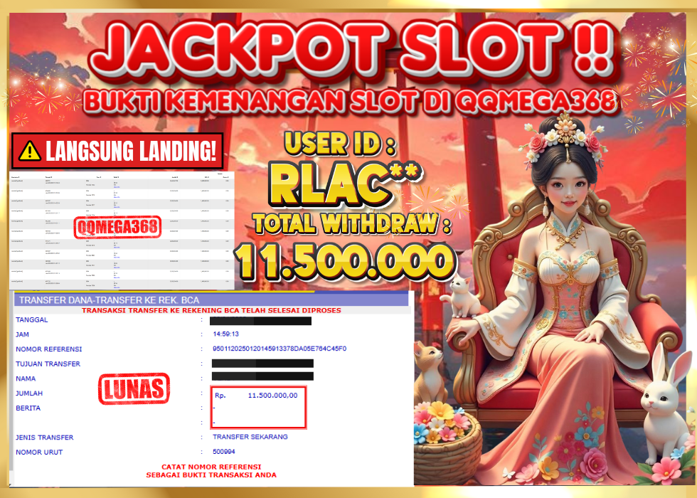 QQMEGA368 JACKPOT Rp 28.795.000 - LUNAS!!!