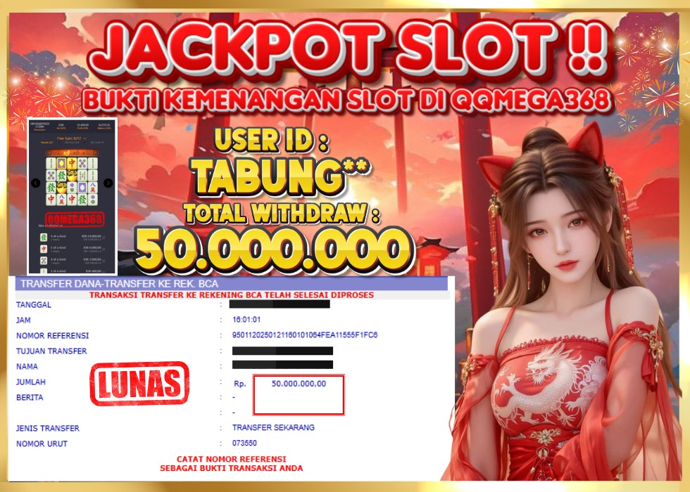 QQMEGA368 JACKPOT Rp 50.000.000 - LUNAS!!!