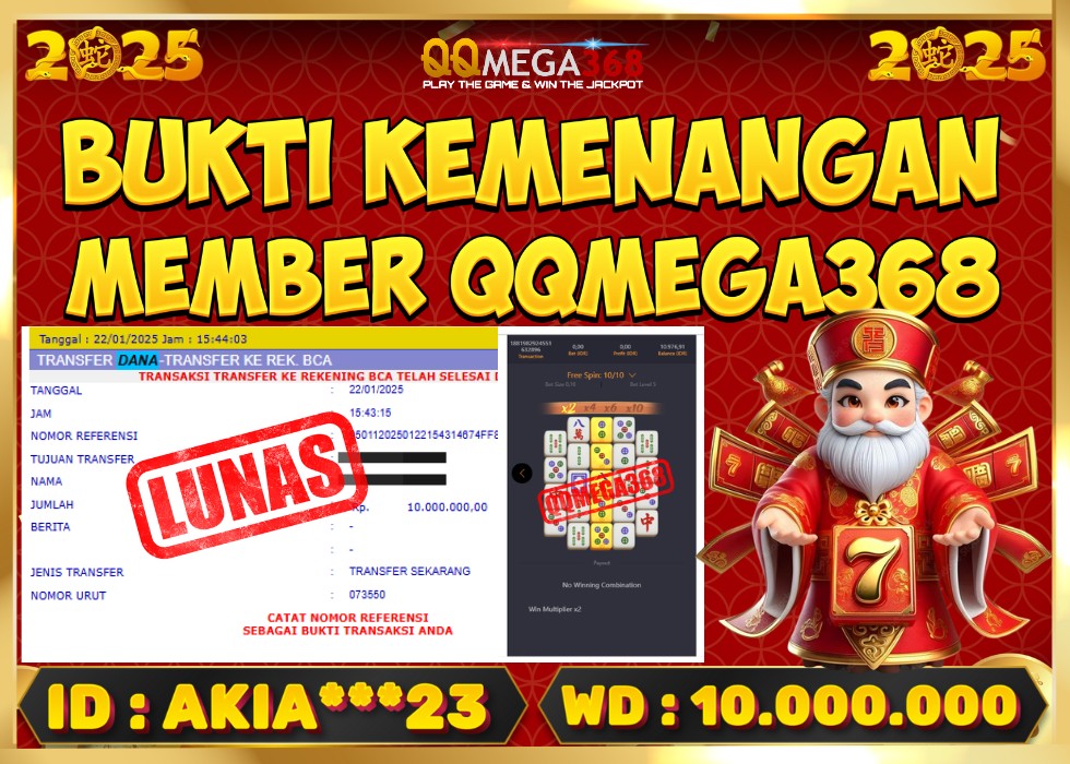 QQMEGA368 JACKPOT Rp 10.000.000 - LUNAS!!!