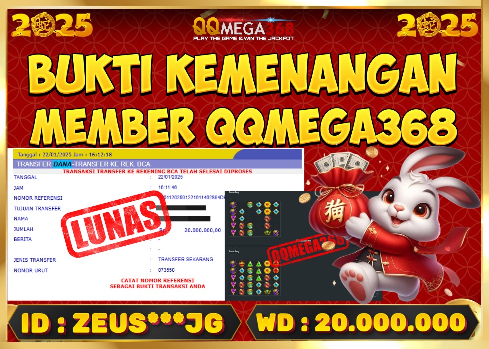 QQMEGA368 JACKPOT Rp 20.000.000 - LUNAS!!!