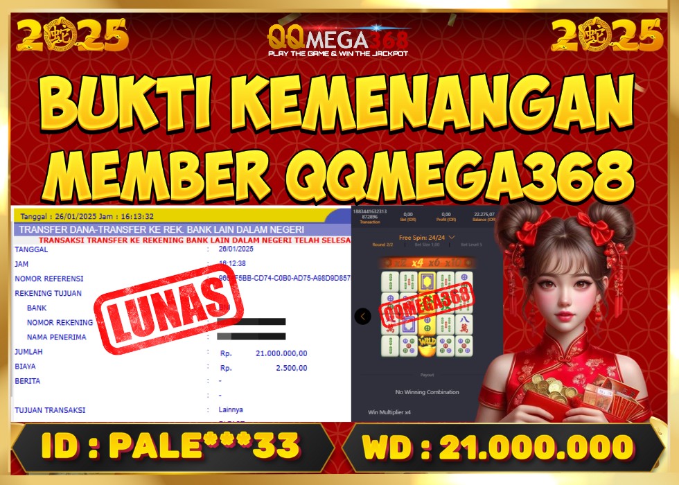 QQMEGA368 JACKPOT Rp 21.000.000 - LUNAS!!!
