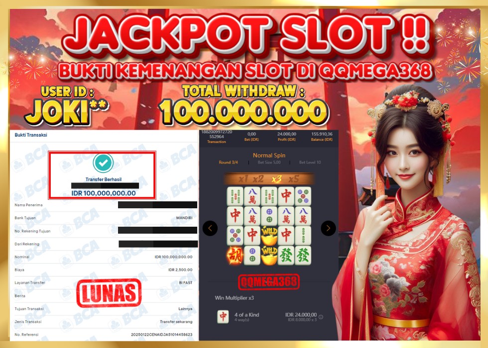QQMEGA368 JACKPOT Rp 100.000.000 - LUNAS!!!