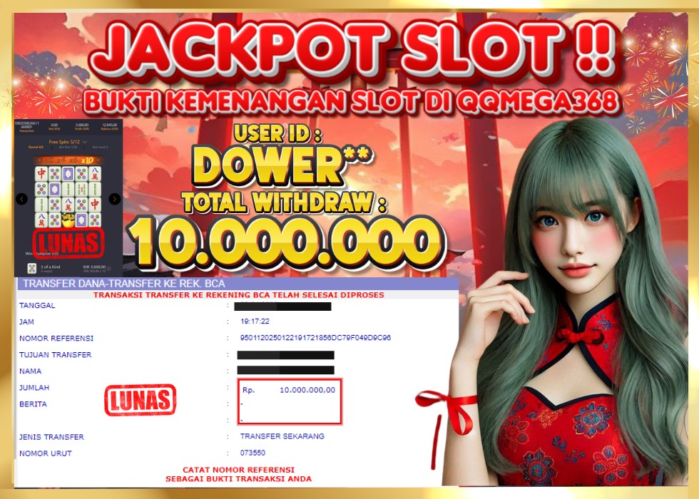 QQMEGA368 JACKPOT Rp 10.000.000 - LUNAS!!!