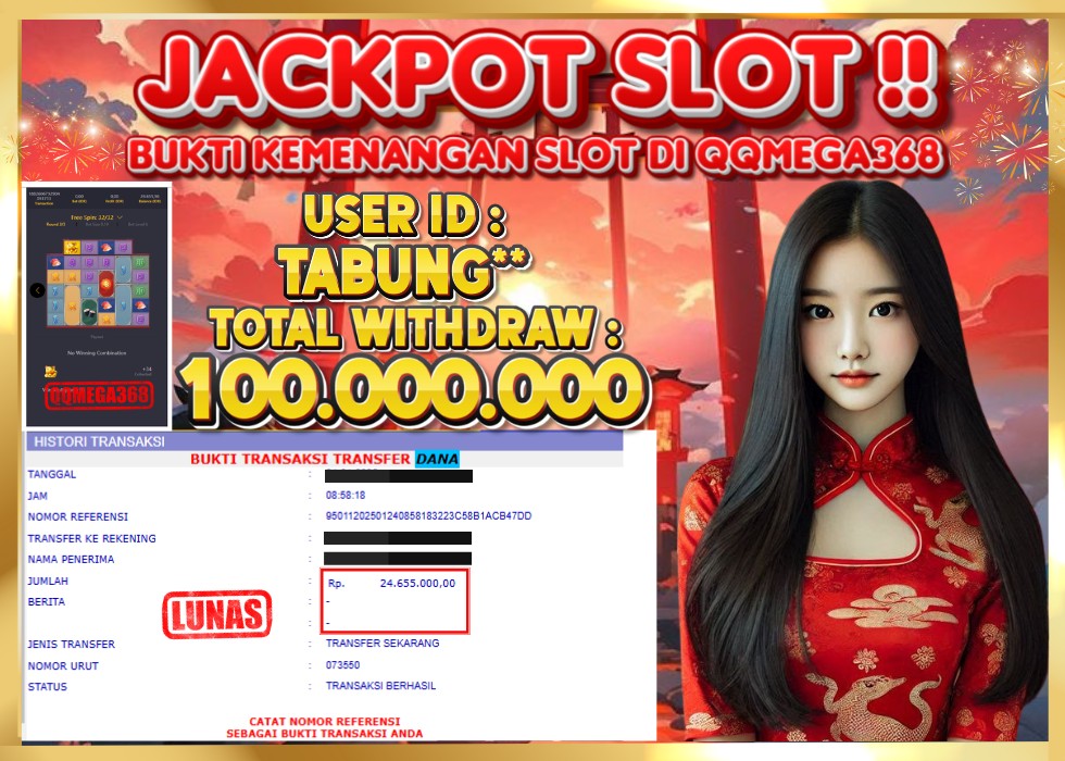 QQMEGA368 JACKPOT Rp 100.000.000 - LUNAS!!!