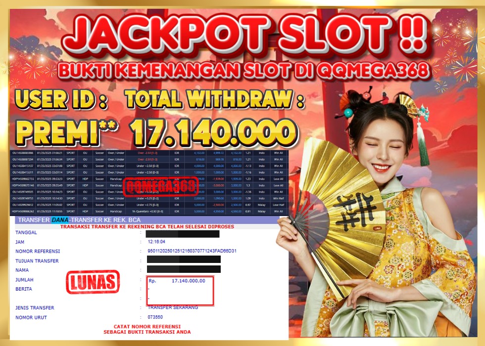 QQMEGA368 JACKPOT Rp 17.140.000 - LUNAS!!!