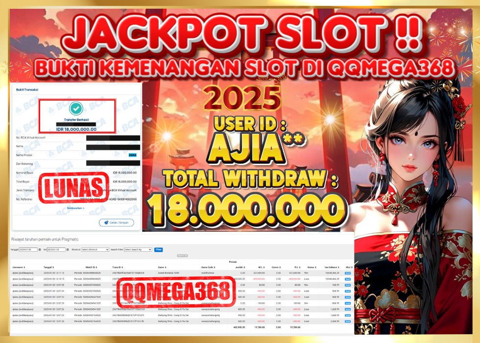 QQMEGA368 JACKPOT Rp 18.000.000 - LUNAS!!!