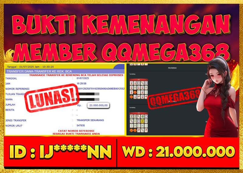 QQMEGA368 JACKPOT Rp 21.000.000 - LUNAS!!!