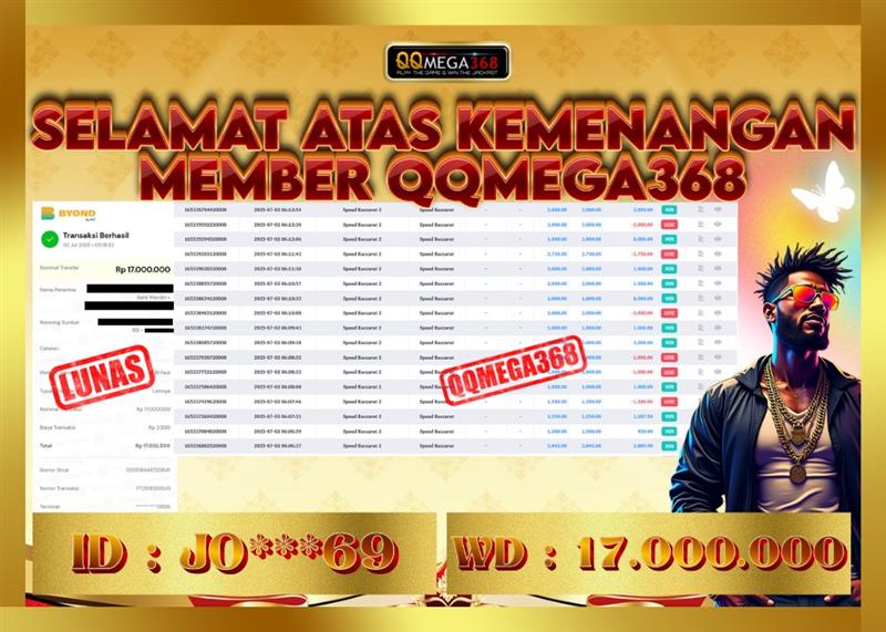 QQMEGA368 JACKPOT Rp 17.000.000  - LUNAS!!!