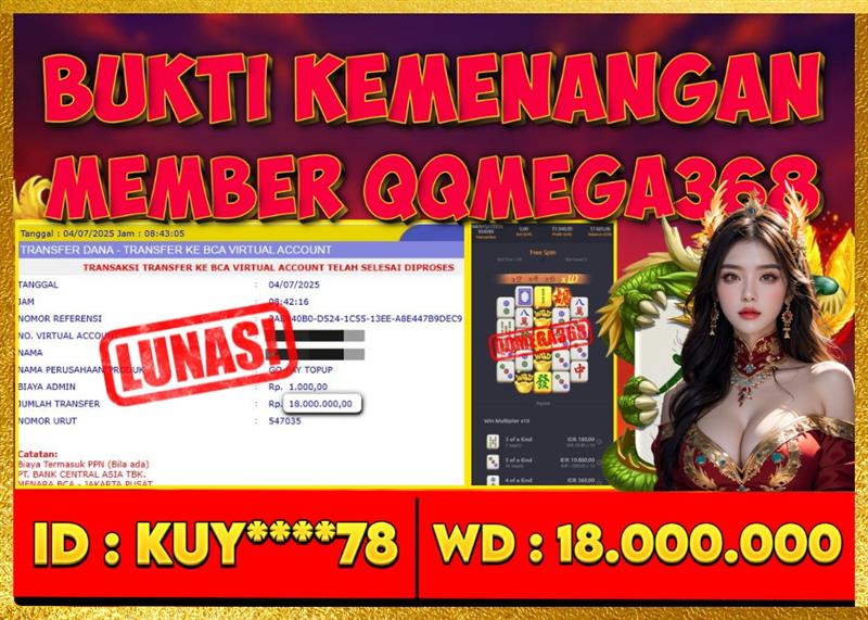 QQMEGA368 JACKPOT Rp 18.000.000 - LUNAS!!!