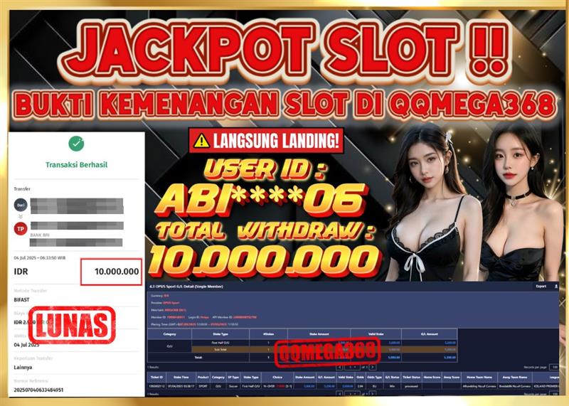 QQMEGA368 JACKPOT Rp 10.000.000  - LUNAS!!!