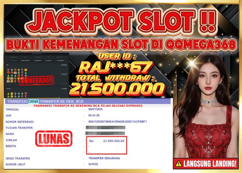 QQMEGA368 JACKPOT Rp 21.500.000  - LUNAS!!!