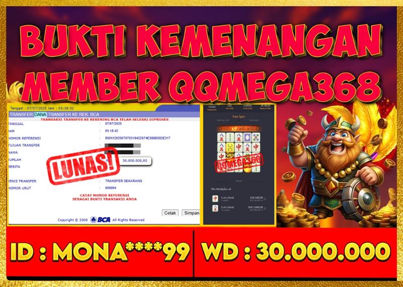 QQMEGA368 JACKPOT Rp 30.000.000 - LUNAS!!!