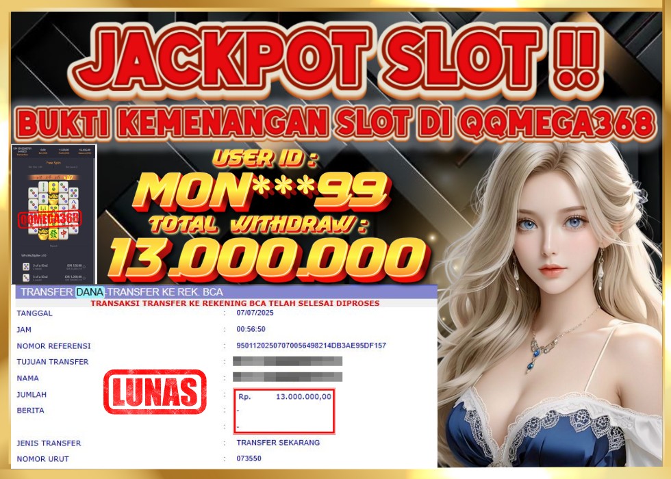 QQMEGA368 JACKPOT Rp 13.000.000  - LUNAS!!!