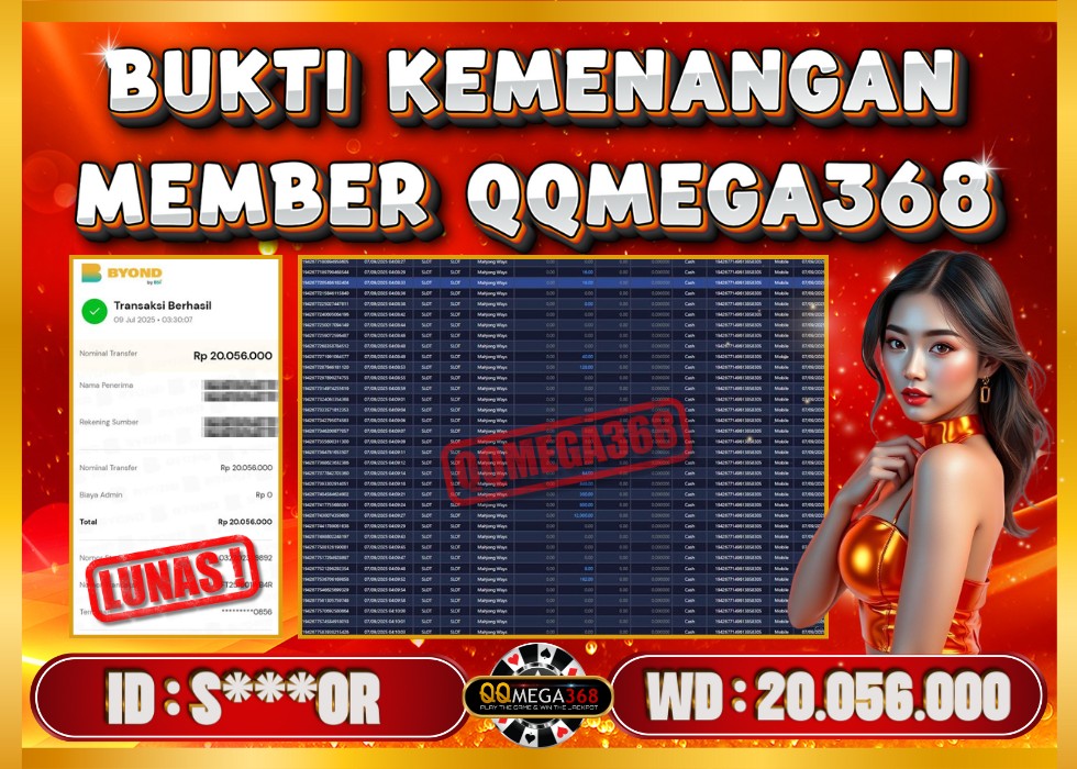 QQMEGA368 JACKPOT Rp 20.056.000 - LUNAS!!!