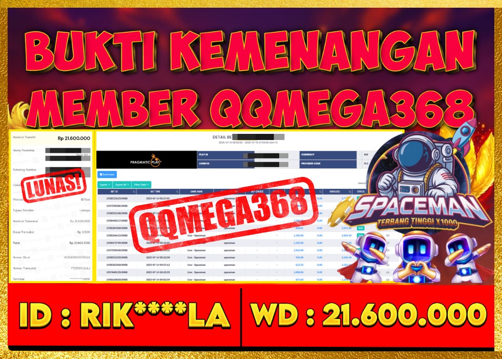 QQMEGA368 JACKPOT Rp 21.600.000 - LUNAS!!!