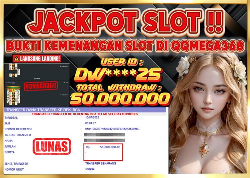 QQMEGA368 JACKPOT Rp 50.000.000 - LUNAS!!!