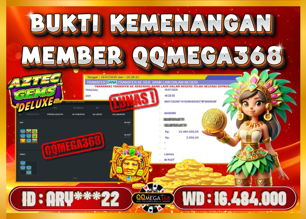 QQMEGA368 JACKPOT Rp 16,484,000 - LUNAS!!!