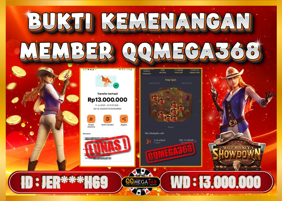 QQMEGA368 JACKPOT Rp 13.000.000 - LUNAS!!!