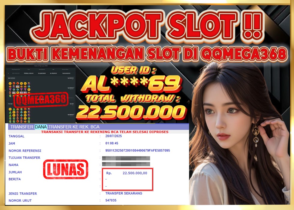 QQMEGA368 JACKPOT Rp 22.500.000  - LUNAS!!!