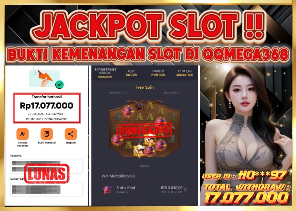 QQMEGA368 JACKPOT Rp 17.077.000  - LUNAS!!!