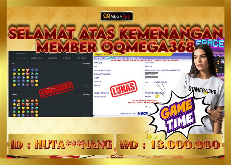 QQMEGA368 JACKPOT Rp 13.000.000 - LUNAS!!!