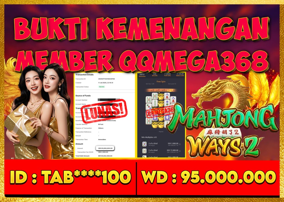 QQMEGA368 JACKPOT Rp 95.000.000 - LUNAS!!!