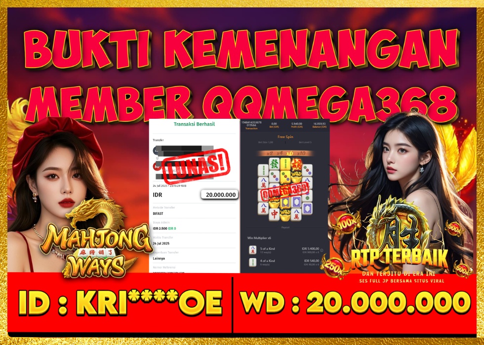 QQMEGA368 JACKPOT Rp 19.500.000 - LUNAS!!!