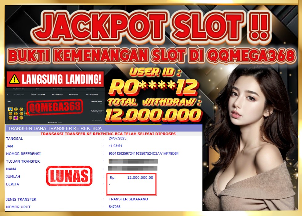QQMEGA368 JACKPOT Rp 12.000.000 - LUNAS!!!