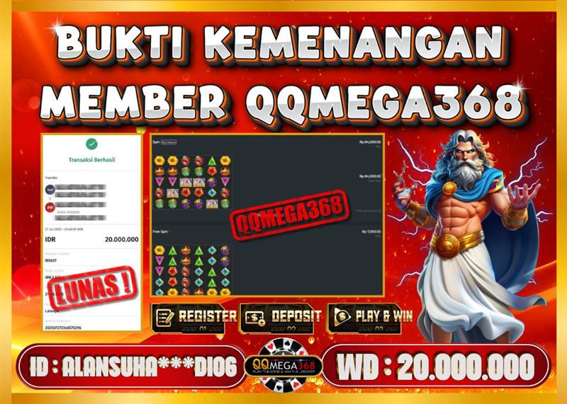 QQMEGA368 JACKPOT Rp 20.000.000 - LUNAS!!!