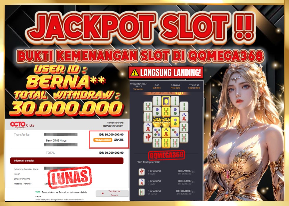 QQMEGA368 JACKPOT Rp 30.000.000  - LUNAS!!!