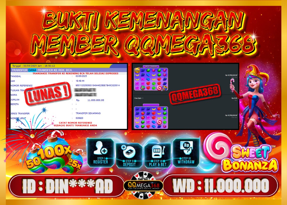 QQMEGA368 JACKPOT Rp 11.000.000 - LUNAS!!!