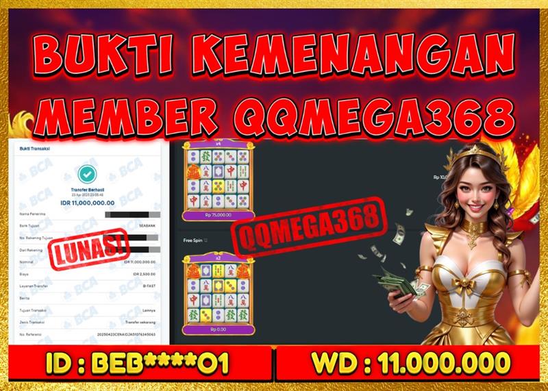 QQMEGA368 JACKPOT Rp 11.000.000 - LUNAS!!!