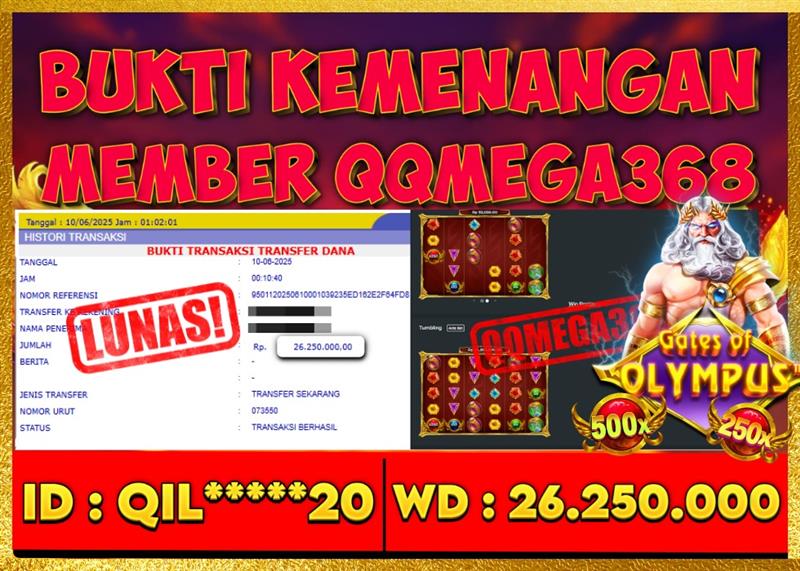 QQMEGA368 JACKPOT Rp 26.250.000 - LUNAS!!!