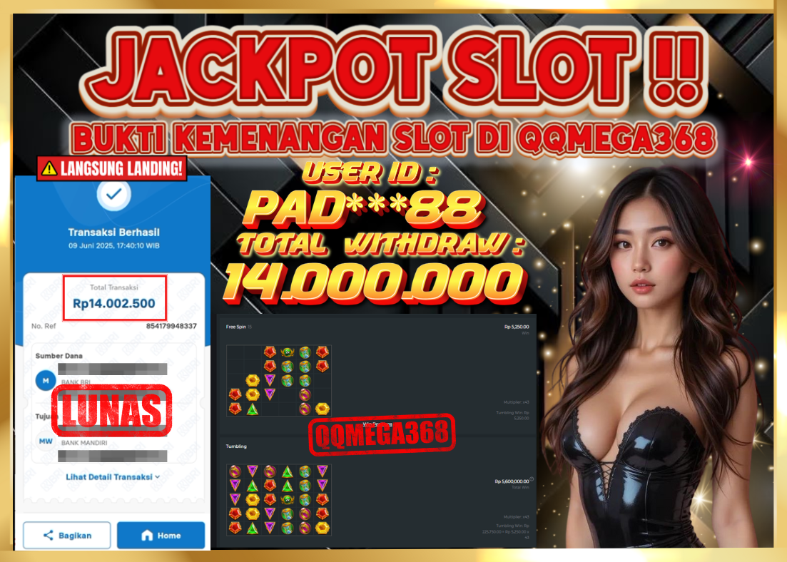 QQMEGA368 JACKPOT Rp 14.000.000  - LUNAS!!!