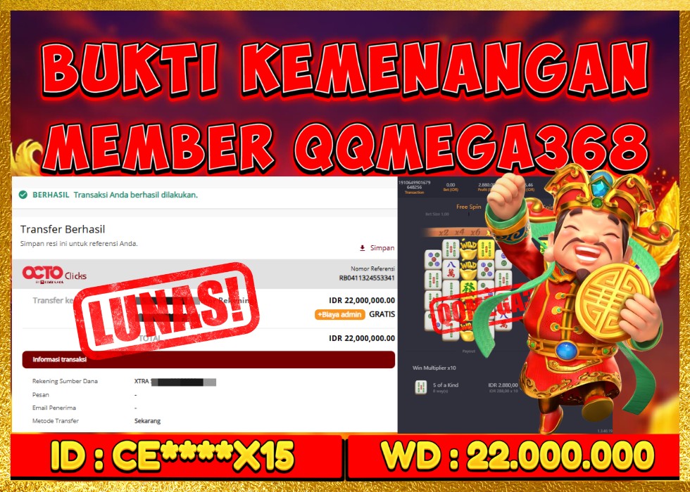 QQMEGA368 JACKPOT Rp 22.000.000 - LUNAS!!!
